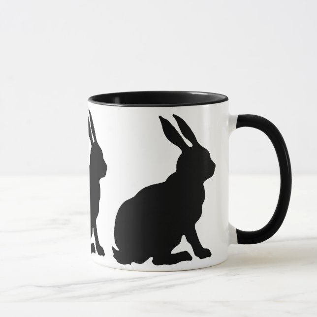 Kaninchen der schwarzen Silhouette Tasse (Rechts)