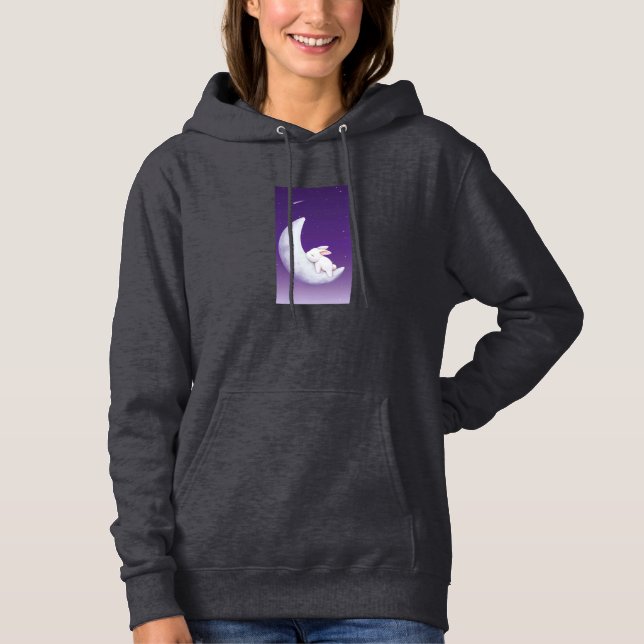 Kaninchen, die auf dem Mond schlafen. Hoodie (Vorderseite)
