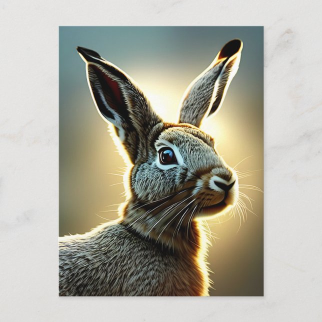 Kaninchen-Digitalkunst Postkarte (Vorderseite)