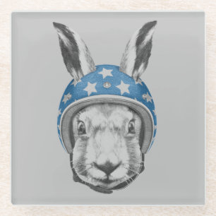 Kaninchen-Draufgänger Glasuntersetzer