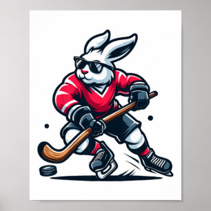 Kaninchen-Eishockey-Hase-Ostertag  Poster