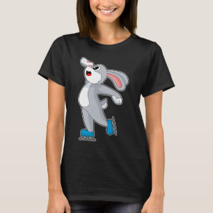 Kaninchen Eislaufen Schlittschuhe Wintersport T-Shirt