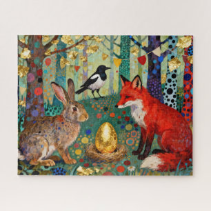 Kaninchen, Elster, Fuchs und „Das goldene Gänseei“ Puzzle