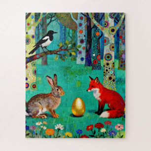 Kaninchen, Elster, Fuchs und „Der Teilungspfad“ Puzzle