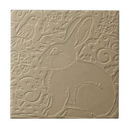 Kaninchen Embossed Design Tan Flora Bunny Osterfes Fliese
