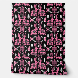 Kaninchen Folk Art Wohngestaltung Tapete