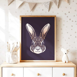 Kaninchen | Forest Animal Rabbit Wall Print Poster