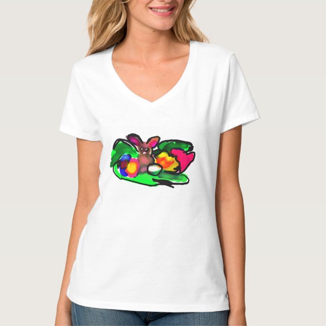 Kaninchen Frühlingsliebe T-Shirt (Vorderseite)