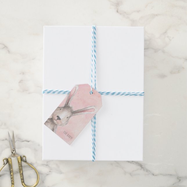 Kaninchen für Babys Geschenkanhänger (Mit Garn)