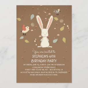Kaninchen - Geburtstagsparty im sonnigen Wald Einladung