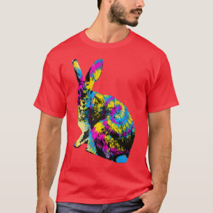 Kaninchen Gefärbte Krawatte Retro 60er 70er Rainbo T-Shirt