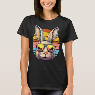 Kaninchen-Gesicht-Sonnenbrille Strand Sommerferien T-Shirt