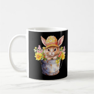 Kaninchen-Grafik für Mädchen Blütenfrühlingszeit Kaffeetasse