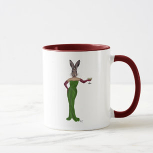 Kaninchen-Grün-Kleid Tasse