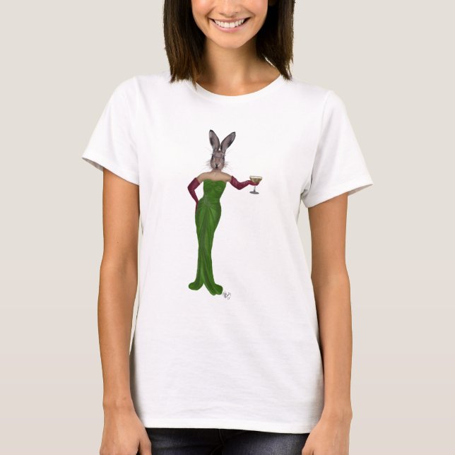 Kaninchen Grünes Kleid T-Shirt (Vorderseite)