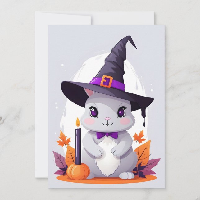 Kaninchen Halloween Niedlich Adorable Funny Animal Einladung (Vorderseite)