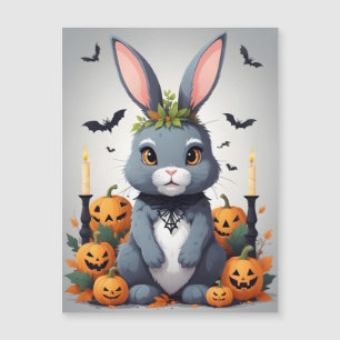 Kaninchen Halloween Süß Niedlich Lustig Tier Magie Magnetkarte