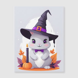 Kaninchen Halloween Süß Niedlich Lustig Tier Magie Magnetkarte