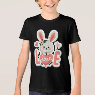 Kaninchen hält Herz Tri-Blend Shirt