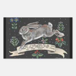 Kaninchen Hare Inspiration Sticker Schwarze Flora