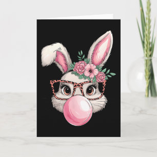 Kaninchen Hase bläst Seifenblase Ostertag Niedlich Karte