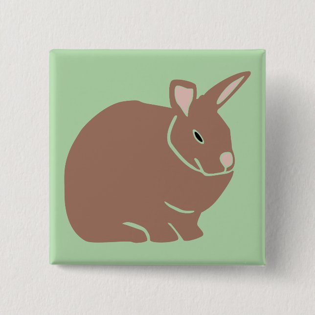 Kaninchen-Hase  Button (Vorderseite)