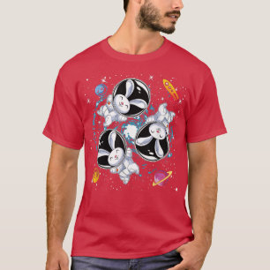 Kaninchen Hase Tier Rakete Planeten Weltraum Wisse T-Shirt
