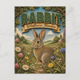 Kaninchen Hase Wildblumenwiese POPCUT Postkarte