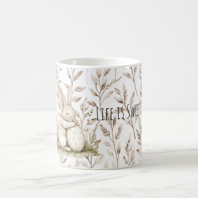 Kaninchen-Hasen-Ei Das Leben ist süß Kaffeetasse (Mittel)