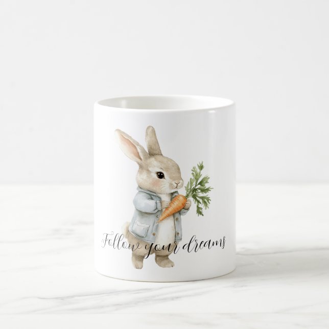 Kaninchen-Hasen-Träume Karotte Kaffeetasse (Mittel)
