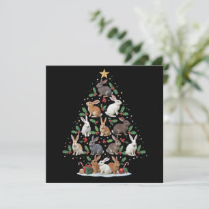 Kaninchen-Hasen-Weihnachtsbaum-Lichter Haustiere Feiertagskarte