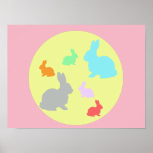 Kaninchen / Hasen Welt A3 Poster
