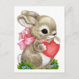 Kaninchen & Herz - Postkarte