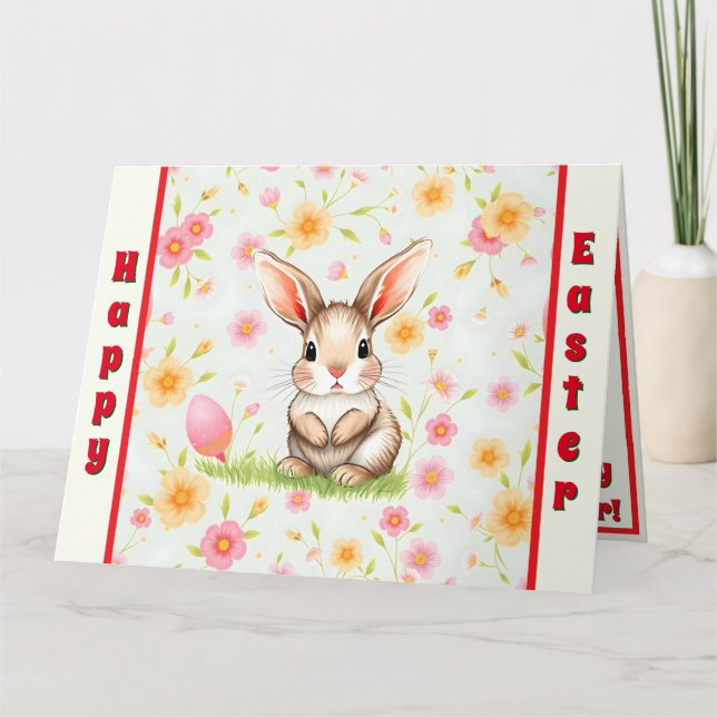 Kaninchen Holiday Oster Moderne Sammlung Karte (Vorderseite)