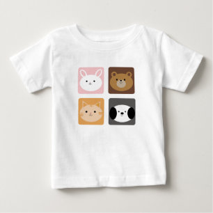 Kaninchen, Hunde, Katzen und Bären Baby T-shirt