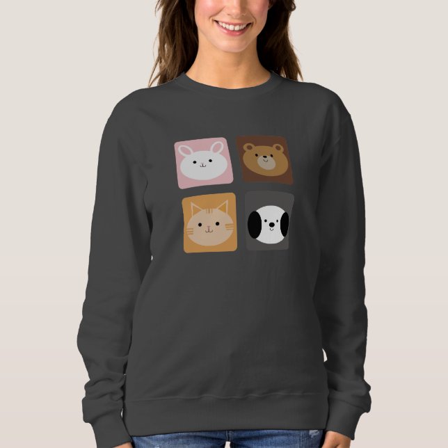Kaninchen, Hunde, Katzen und Bären Sweatshirt (Vorderseite)