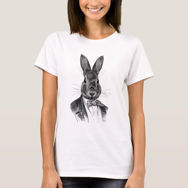 Kaninchen im Anzug T-Shirt (Vorderseite)