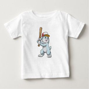Kaninchen im Baseball mit Baseballschläger Baby T-shirt