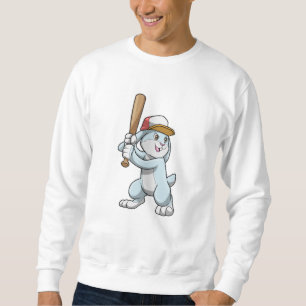 Kaninchen im Baseball mit Baseballschläger Sweatshirt