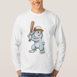 Kaninchen im Baseball mit Baseballschläger T-Shirt