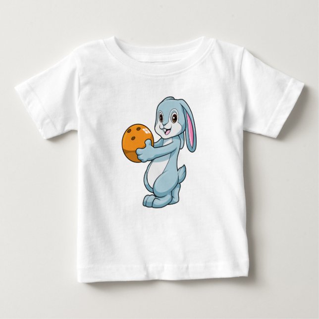 Kaninchen im Bowling mit Bowlingball Baby T-shirt (Vorderseite)