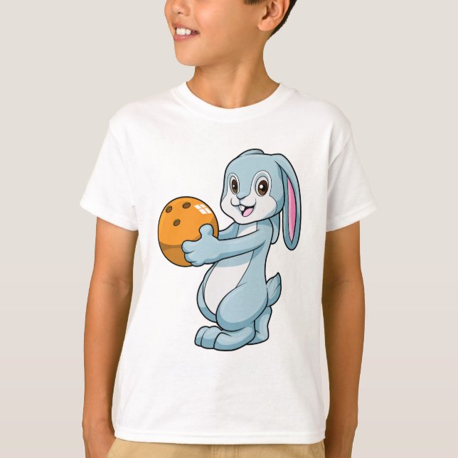 Kaninchen im Bowling mit Bowlingball T-Shirt (Vorderseite)