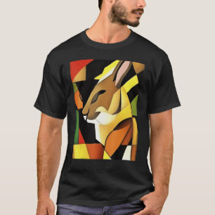 Kaninchen im geometrischen Abstrakten Stil T-Shirt