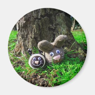 Kaninchen im Holz Magnet