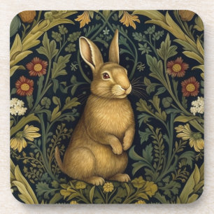 Kaninchen im Jugendstil des Waldes Getränkeuntersetzer