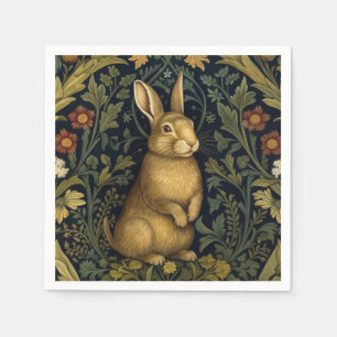 Kaninchen im Jugendstil des Waldes Serviette
