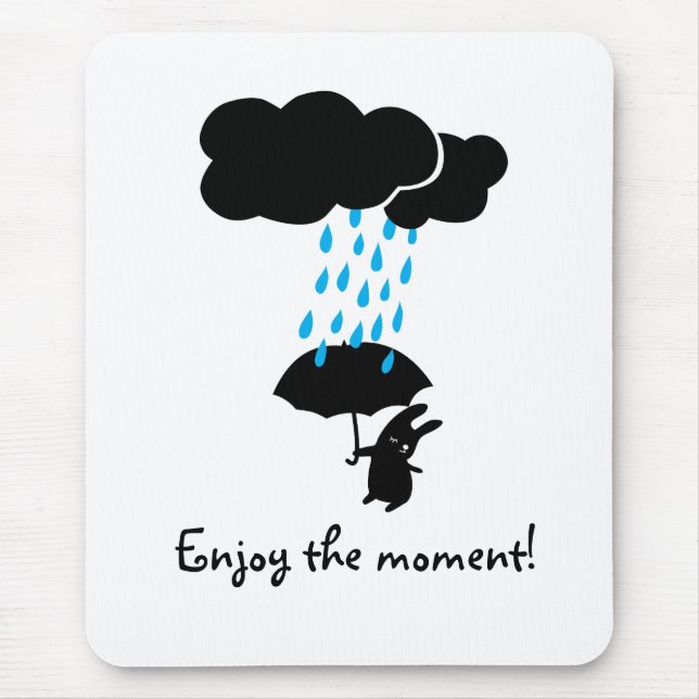 Kaninchen im Regen Mousepad (Vorne)