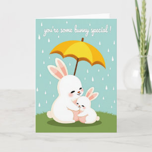 Kaninchen im Regen Spezielle Freundschaftskarte Karte