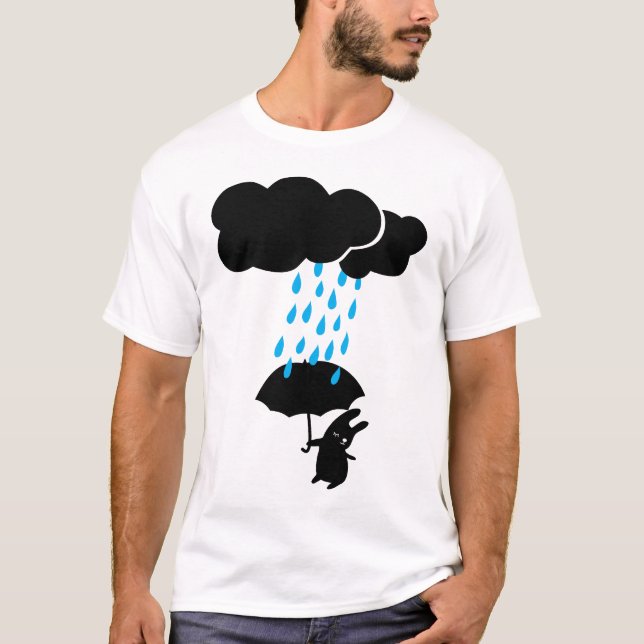 Kaninchen im Regen T-Shirt (Vorderseite)