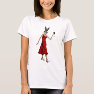 Kaninchen im roten Kleid T-Shirt
